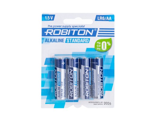 Батарейка алкалиновая ROBITON STANDARD LR6 BL4