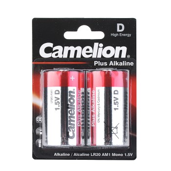 Батарейки алкалиновые Camelion Plus Alkaline LR20-BP2 LR20 BL2