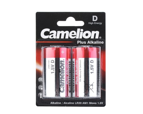 Батарейки алкалиновые Camelion Plus Alkaline LR20-BP2 LR20 BL2