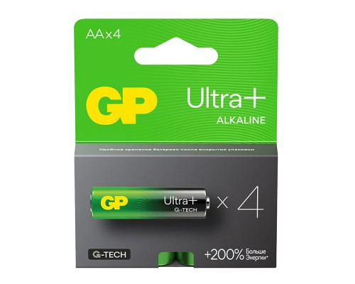 Батарейки алкалиновые GP Ultra Plus GP15AUPA21-2CRSB4 G-TECH LR6 BL4