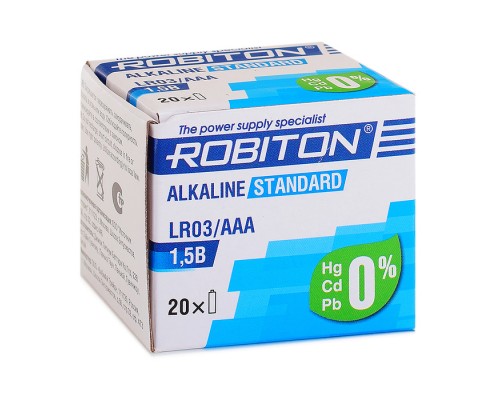 Батарейки алкалиновые ROBITON STANDARD LR03BULK20 (20шт.)