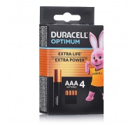 Батарейки алкалиновые DURACELL OPTIMUM LR03 BL4 (4 шт)