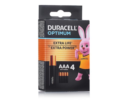 Батарейки алкалиновые DURACELL OPTIMUM LR03 BL4 (4 шт)