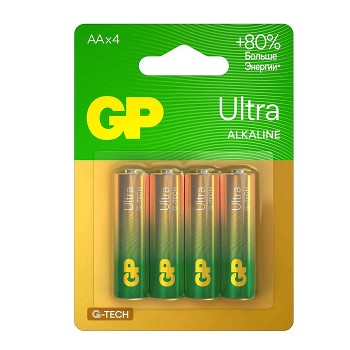 Батарейки алкалиновые GP Ultra GP15AUA21-2CRSBC4 G-TECH LR6 BL4