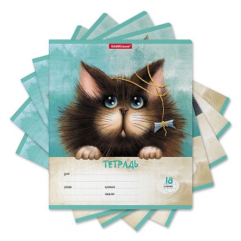 Тетрадь 18 л. клетка Funny Cats