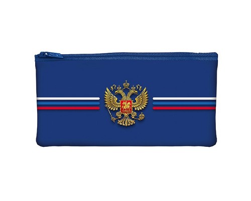 Пенал на молнии мягкий "Я люблю Россию" 205х110мм., в индив.упак.