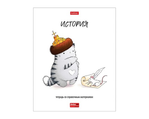 Тетрадь предметная 48л., клетка "История. Приключения кота Пирожка" А5ф