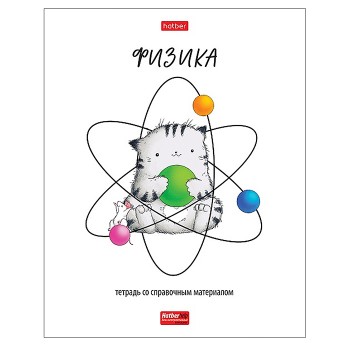 Тетрадь предметная 48л., клетка "Физика. Приключения кота Пирожка" А5ф