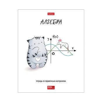 Тетрадь предметная 48л., клетка "Алгебра. Приключения кота Пирожка" А5ф