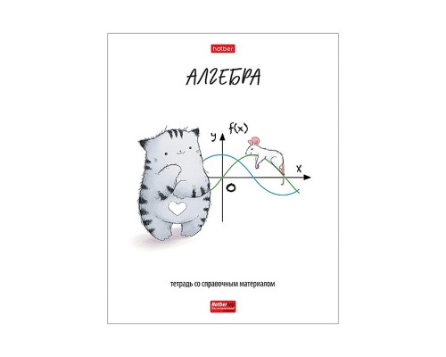 Тетрадь предметная 48л., клетка "Алгебра. Приключения кота Пирожка" А5ф