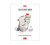 Тетрадь предметная 48л., линия "Литература. Приключения кота Пирожка" А5ф