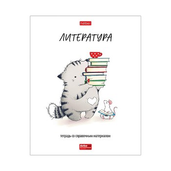 Тетрадь предметная 48л., линия "Литература. Приключения кота Пирожка" А5ф