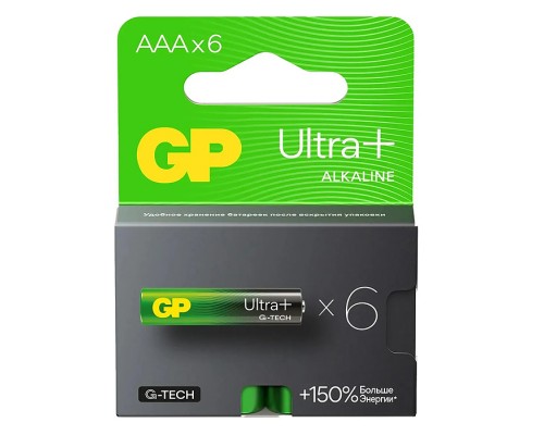 Батарейки алкалиновые GP Ultra Plus GP24AUPA21-2CRB6 G-TECH LR03 BL6