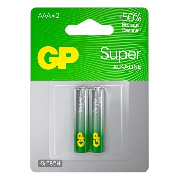 Батарейки алкалиновые GP Super GP24AA21-2CRSBC2 G-TECH LR03 BL2