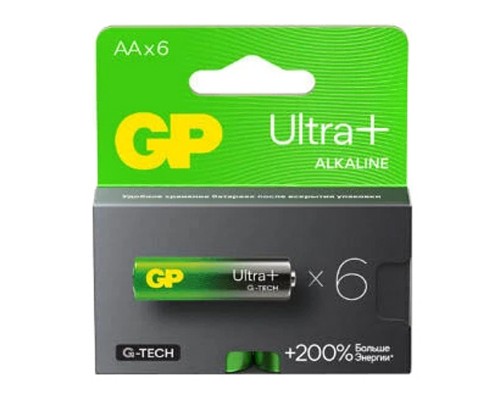 Батарейки алкалиновые GP Ultra Plus GP15AUPA21-2CRB6 G-TECH LR6 BL6