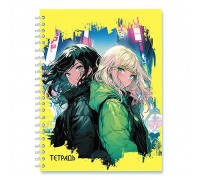 Тетрадь 96л. "Аниме. Девочки" на гребне обл. спл. УФ лак.