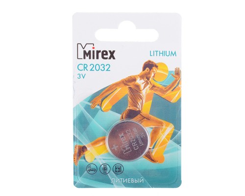 Батарея литиевая Mirex CR2032 3V  1 шт. ecopack