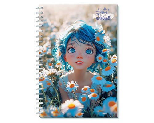 Записная книжка на гребне А5, 7БЦ, 60л."Голубоглазка"
