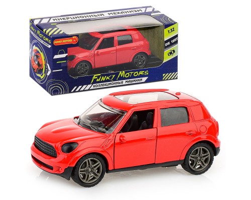 Красная инерционная машинка Хэтчбэк die-cast,1:32, открывающиеся двери