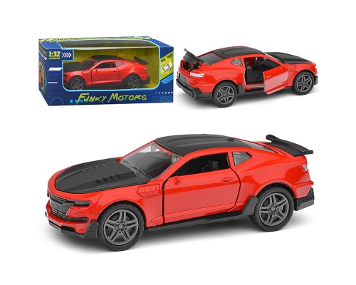 Чёрно-красная инерционная машинка die-cast,1:32, открывающиеся двери