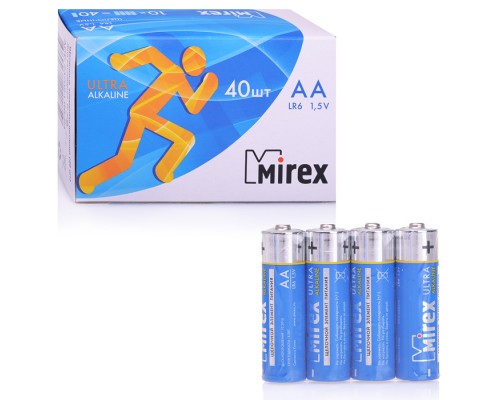 Батарея щелочная Mirex LR6 / AA 1,5V, в упаковке 40 шт. (4)