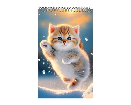 Блокнот А7, 40 л. клетка "Котенок" гребень