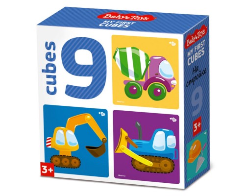 Кубики "На стройке" (без обклейки) 9 шт BABY TOYS