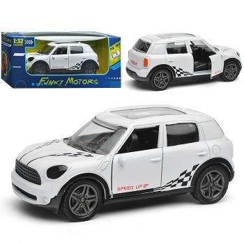 Белая инерционная машинка Хэтчбэк die-cast,1:32, открывающиеся двери