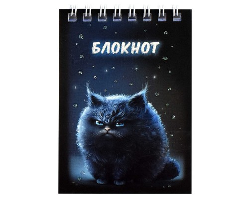 Блокнот 40 л., А7 "Ночное небо" на гребне.