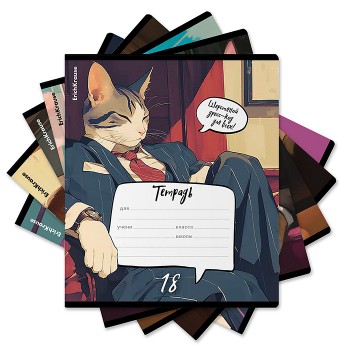 Тетрадь 18л. клетка "Cat Boss"