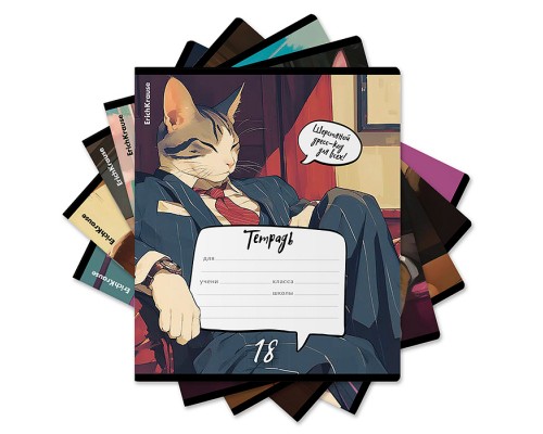 Тетрадь 18л. клетка "Cat Boss"