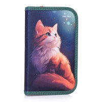 Пенал 1-секц, больш., печать на ткани "Задумчивый рыжий кот" 190х115см.