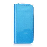 Пенал-косметичка односекционный с блестками 190/100/26 "Голубой"