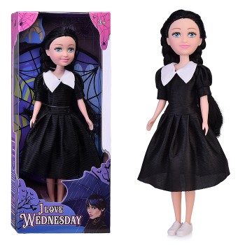 Кукла 23 см, "I love wednesday" в платье