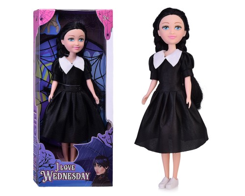 Кукла 23 см, "I love wednesday" в платье