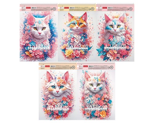 Альбом для рисования 24л "Spring cat"