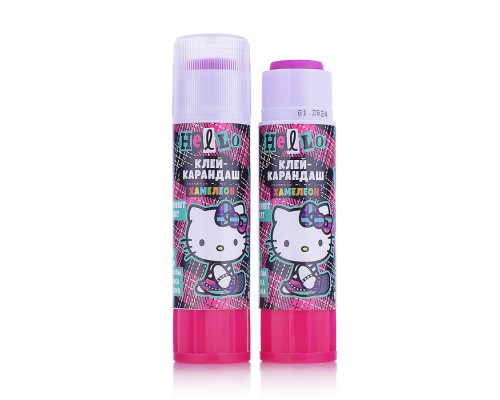 Клей-карандаш 15 г Hello Kitty, на ПВП-основе, хамелеон