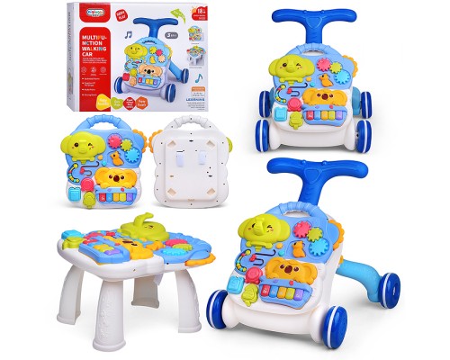 Игровой центр-Каталка "Слоник и коала" цвет голубой, 3 в 1 в коробке