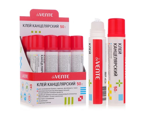 Клей канцелярский, на водной основе, 50 г, в пластиковой бутылочке-карандаше, с силиконовым аппликатором