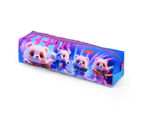 Пенал 210х50х60мм., на молнии мягкий "K-pop мишки"