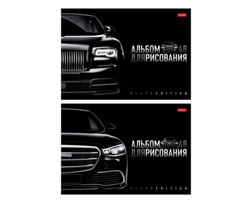Альбом для рисования 48л. "Black Edition" А4ф, пластиковая обложка, на скобе