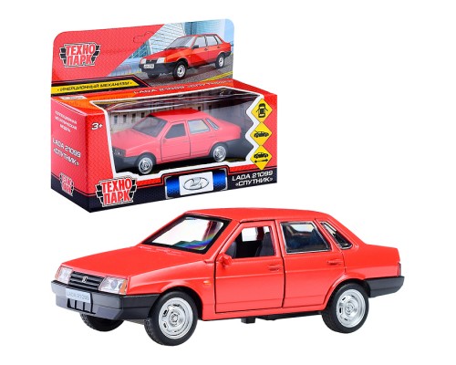 Машина металл. Lada "ВАЗ-21099 "Спутник 12 см, (открыв. дв, баг, красный) инерц, в коробке