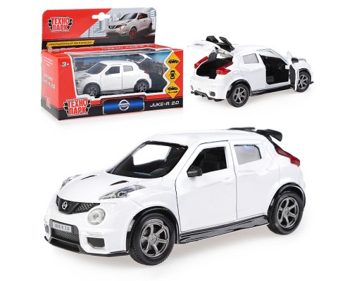 Машина металл Nissan Juke-R 2.0" 12см, (открыв. двери, цв.белый) инерц., в коробке