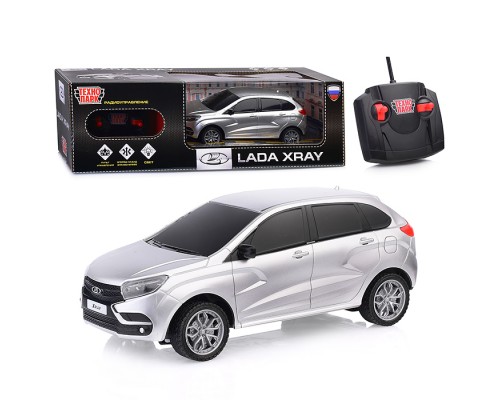 Машина р/у LADA XRAY 18 см, свет, сереб,