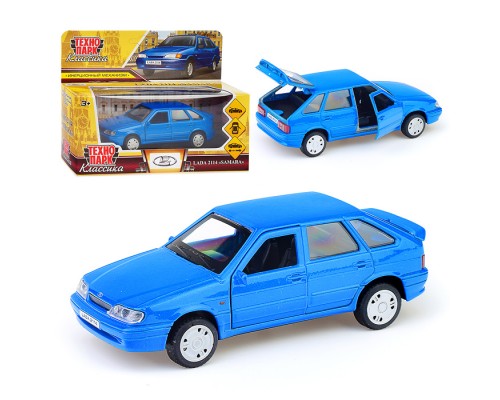 Машина металл LADA -2114 "Samara" 12 см, (двери, багаж, синий) инерц., в коробке