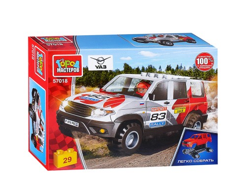Конструктор UAZ Patriot Ралли, 29 дет. (легко собрать)