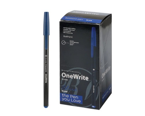 Ручка "OneWrite Black" шариковая 1.0 мм, синяя