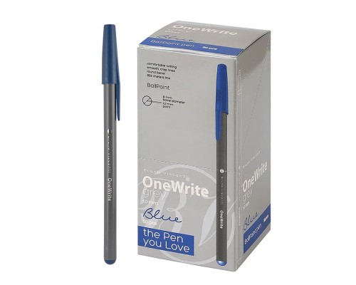Ручка "OneWrite Grey" шариковая 1.0 мм, синяя