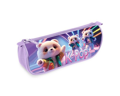 Пенал 200х95х50мм., на молнии мягкий "K-pop мишки"