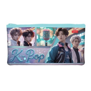 Пенал 205х110мм., на молнии мягкий "K-pop music"